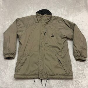 Vintage Nike ACG Jacket Insulated Mens Size Large Olive Green Canvas Lined